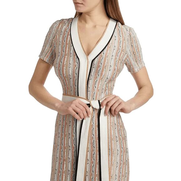 Ramy Brook Ronda Striped Knit Tie-Waist Midi-Dress Size XS $595 - Picture 3 of 10
